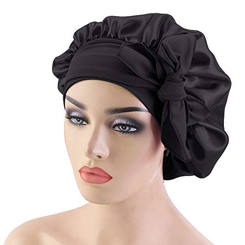 Satenski šešir sa širokim vrpcama ženski šeširi svilenkasti šešir za kovrčavu kosu Ženski ogrtač za spavanje