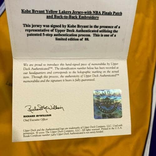 Kobe Bryant potpisao 2000-01 Pro Cut Los Angeles Lakers NBA finale Jersey Uda CoA - Autografirani NBA dresovi