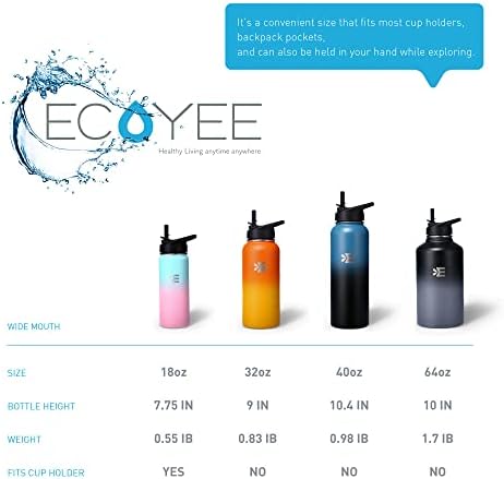 Ecoyee boca od nehrđajućeg čelika, široka usta, bez BPA, dokaz o curenju, termo šalica bez znoja, pogodna za vanjski fitnes