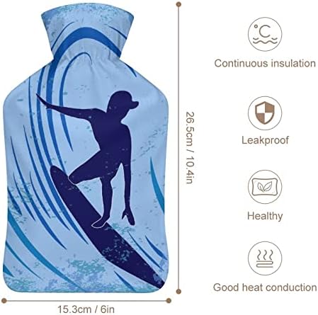 Surfanje bočice s toplom vodom s mekim poklopcem za vruće oblaganje i hladnoća ublažavanja boli 6x10.4in