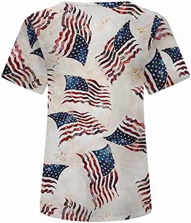 USA grafički tenk vrhovi Žene američke zastave Print košulja Patriotski vrhovi 4. srpnja ljetne majice kratkih rukava bluza