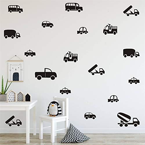36pcs / postavljene vrste automobila kamioni uzorak zidni dekor naljepnica art vinil zidna naljepnica za dječake soba za