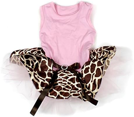 Petitebella štenaca odjeća za psa haljina svijetlo ružičasta pamučna gornja žirafa tutu animal nošenje