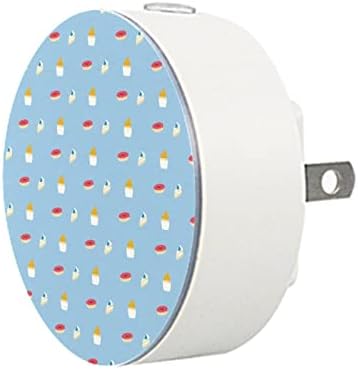 2 pakiranje dodatka u noćnom svjetlu LED svjetlost sa sumračnim senzorom za dječju sobu, vrtić, kuhinju, hodnik cupcakes