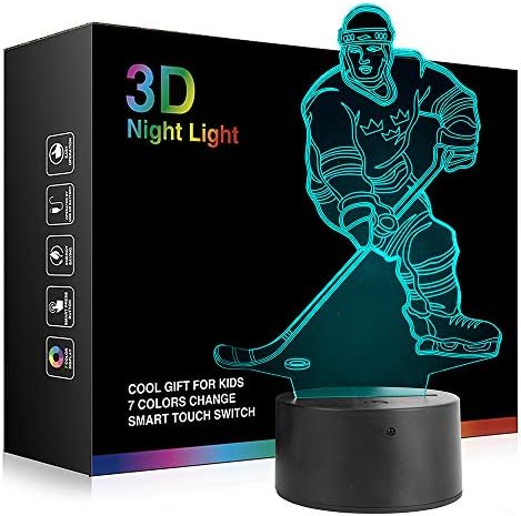 Hokejaš 3-inčni noćna svjetiljka za djecu 7-inčni zaslon za promjenu boje stol Stolna svjetiljka rasvjeta cool igračke rođendanski