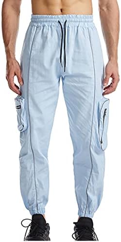 Xiaxogool muške trenirke, muške reflektivne teretne hlače hip hop harem hlače na otvorenom za trčanje cool sweatpant s džepom