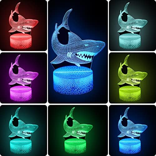 noćno svjetlo za djecu, 3 inča-Svjetiljka za morske pse s daljinskim upravljačem, 16 boja koje se mijenjaju s mogućnošću