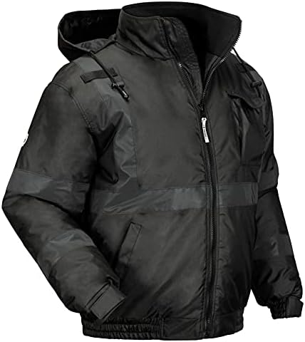 Ergodyne Glowear 8377EV reflektirajuća zimska jakna od bombardera, poboljšana vidljivost za noć ili slabo svjetlo, toplinska