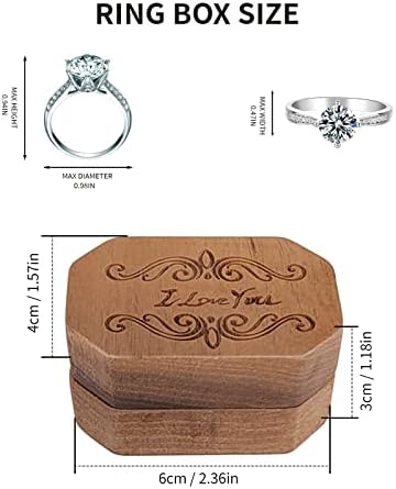 Orahova drvena kutija za prsten baršuna mekana unutrašnjost držač nakita Organizator škrinje Organizator Naušnice nakit drvena