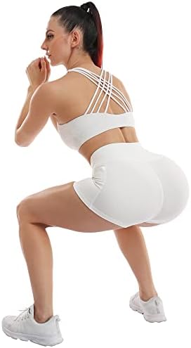 Chrleisure 4 pakiranja spandex joga kratkih hlača s džepovima za žene, vrhovi s visokim strukom kratke hlače