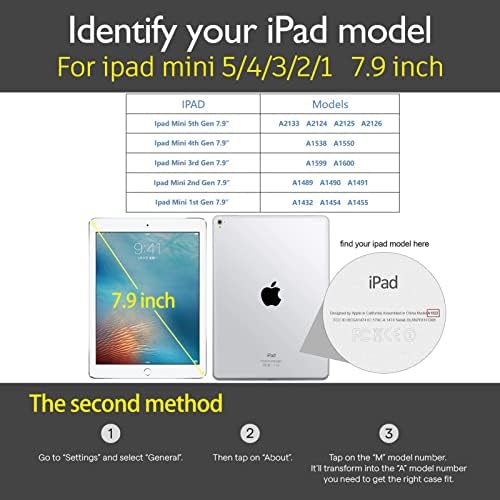 GEXMIL iPad Mini 5 Case, Cowhide Folio Cover Mini 4 za iPad 7,9 inčni originalna kožna futrola, također se odnosi na iPad