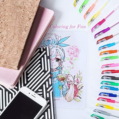 24 boje gel olovke, bojanje gel olovke umjetnosti za časopis za odrasle bojanke knjige crtanje bilješke, 40% više tinte za