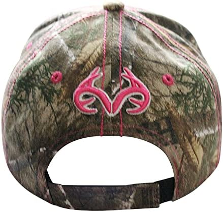 Pravi rub drveća ružičasti logotični kapica šešir vizir, dame fit, strukturirani, znoj, podesivi vel-cro stražnji remen