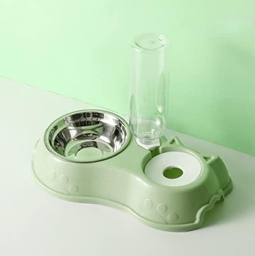 ; Dvostruka zdjela hranilica za kućne ljubimce dozator vode posuda za mačju hranu zdjela za pse zdjela za mačke zelena