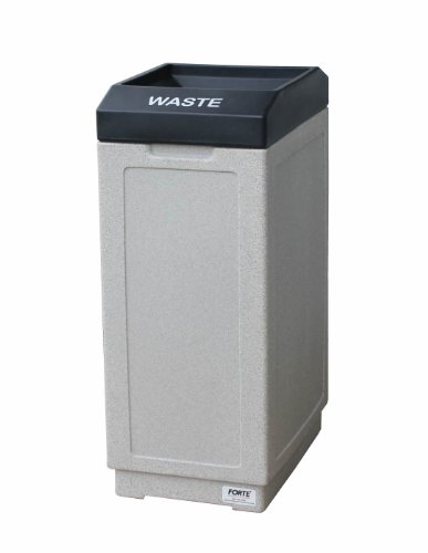 Forte Products 8002531 Plastična kontejner za smeće otvorene, 14.5 L, 36 H, 21,5 W, granitna baza s crnim poklopcem