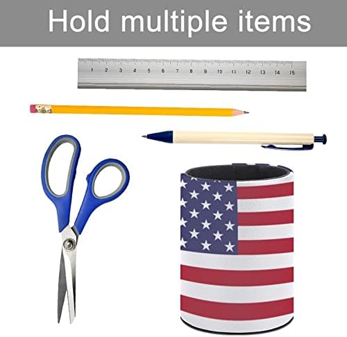 Držač olovke za ispis američke zastave, šalica za olovke za stolni organizator, šalica za četke za šminkanje, šalica za kućnu