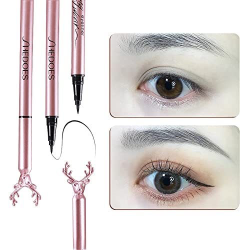 Mat crna tekuća olovka za oči s ružičastim rogovima vodootporna crna olovka za oči koja se ne razmazuje