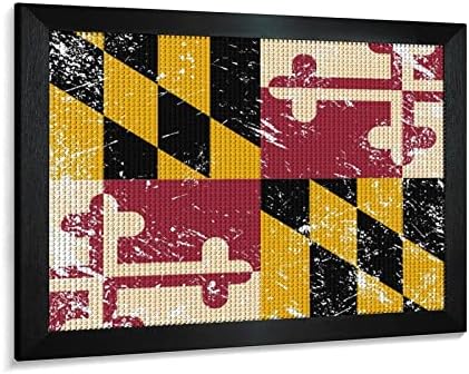 Maryland State Flag Diamond Skine Kits Slika okvir 5d DIY FULL DRILL RINESTONE UMJETNO UMJETNO ZIDSKI ZINSKI ZINSKI ZA OSTOJI
