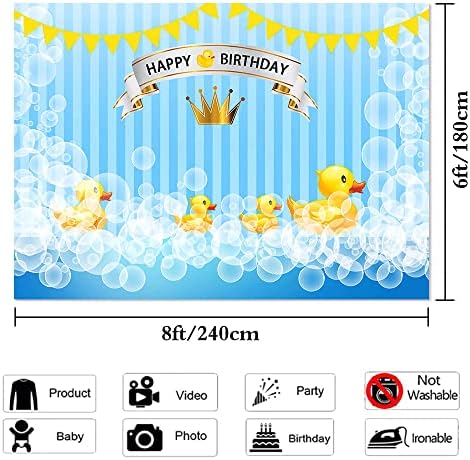 Plavi mjehurić slatka mala žuta patka Sretan rođendan tematske pozadine za fotografiranje djece dječaka ili djevojčica dječje