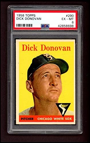 1958. Topps 290 Dick Donovan Chicago White Sox PSA PSA 6.00 White Sox