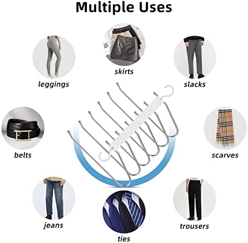 Hlače ušteda prostora, nehrđajući čelik čarobne hlače vješala 6 slojeva za ormar multifunkcionalne uporabe hlača za vješalice