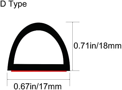Veliki D oblik Skidanje vremena, odgovara jaz od 0,51 do 0,58 inča, vremenski uklanjanje EPDM gumene trake za brtvljenje