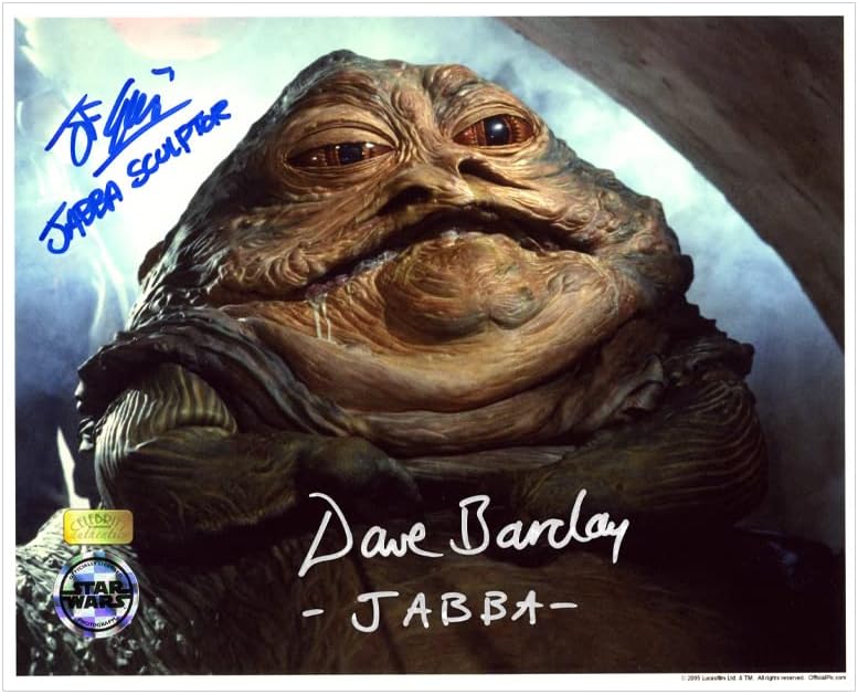 David Barclay i John Coppinger Autographed 8x10 Jabba The Hutt Photo w/insc