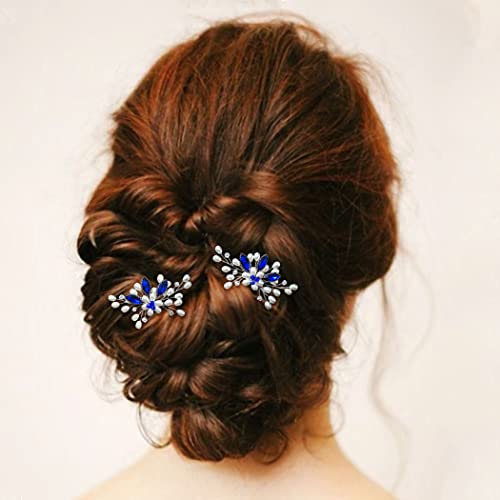 Vjenčane ukosnice za kosu BBC Srebrnoplavi kristalni Dodaci za vjenčanu kosu od rhinestona vjenčani ukrasi za kosu za žene