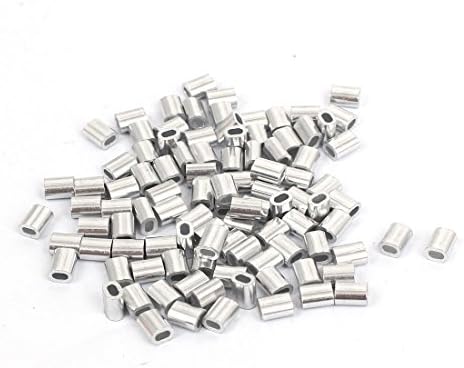 Iivverr 100pcs m1 ovalni aluminijski rukavi stezaljke za 0,9 mm-1 mm bez čelika od čelične žice (las abrazaderas de aluminio