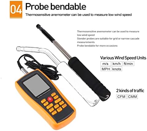 WDBBY anemometar Mjerenje brzine brzine vjetra USB sučelje Alat za mjerenje instrumenta