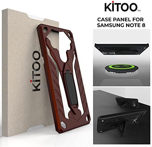 Kitoo dizajniran za slučaj Samsung Galaxy Note 8 s Kickstand-om, zaštita vojne klase- Black