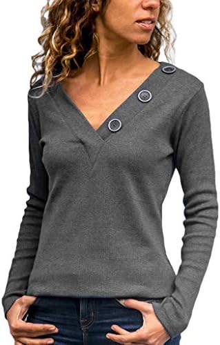 Bluza s dekolteom u obliku slova U, pulover, ženski zimski jesenski džemper s dugim rukavima, Gornji dijelovi džempera