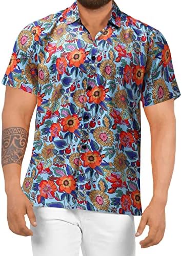XXBR Havajske košulje za muškarce Kratki rukavi Aloha plaža košulja Cvjetna ljetna ležerna gumba dolje primorske košulje