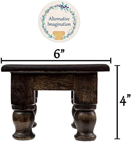 Oltarni stol s pentagramom, ručno izrezbaren i obojen u crno s pozlatom. 6 inča širok, 4 inča visok