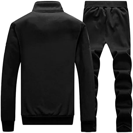 Zuke za muškarce postavljene 2 komada, moderan casual stalak za ovratnik jakna s zatvaračem jogginging aktivna odjeća vitka