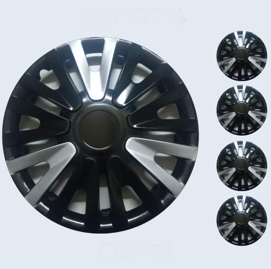 Copri set od 4 kotača s 14-inčnim srebrno-crnim hubcap-om Snap-on odgovara Hyundai
