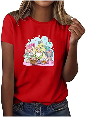 Uskrsne košulje za žene smiješne zeko grafičke majice tinejdžerice casual bluza kratka rukava Slatki uskrsni praznici vrhovi