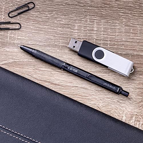 Zebra olovka G-450 uvlačena gel olovkom, crna mesingana bačva, srednja točka, 0,7 mm, crna tinta, 2-pack-