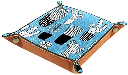 Kaktus plavi organizator Office Microfiber kožna ladica za stolove praktična kutija za ključeve za novčanice i uredsku opremu,