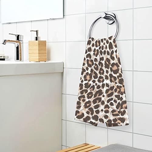 Alaza Leopard Cheetah Print za ručnike za životinje za kupatilo 1oo% pamuk 2 PCS ručnik za lice 16 x 28 inča, upijajući mekani