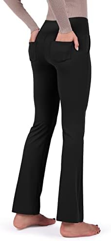 Ododos ravna nogavi joga hlače za žene s džepovima visoki struk za vježbanje u teretani casual uredski poslovni rad hlače