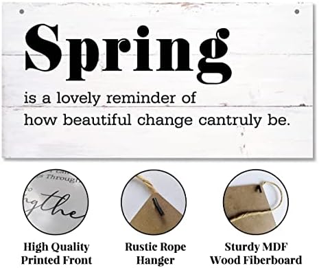 Viseće proljeće Lijep podsjetnik o tome kako lijepa promjena uistinu može biti natpis za dekor drva, proljetni tiskani zidni