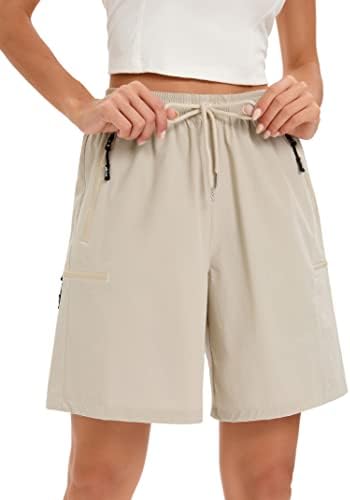 Kojooin ženske planinarske hlače s džepovima s patentnim zatvaračem, lagane brze suhe krema za sunčanje Žene teretne hlače