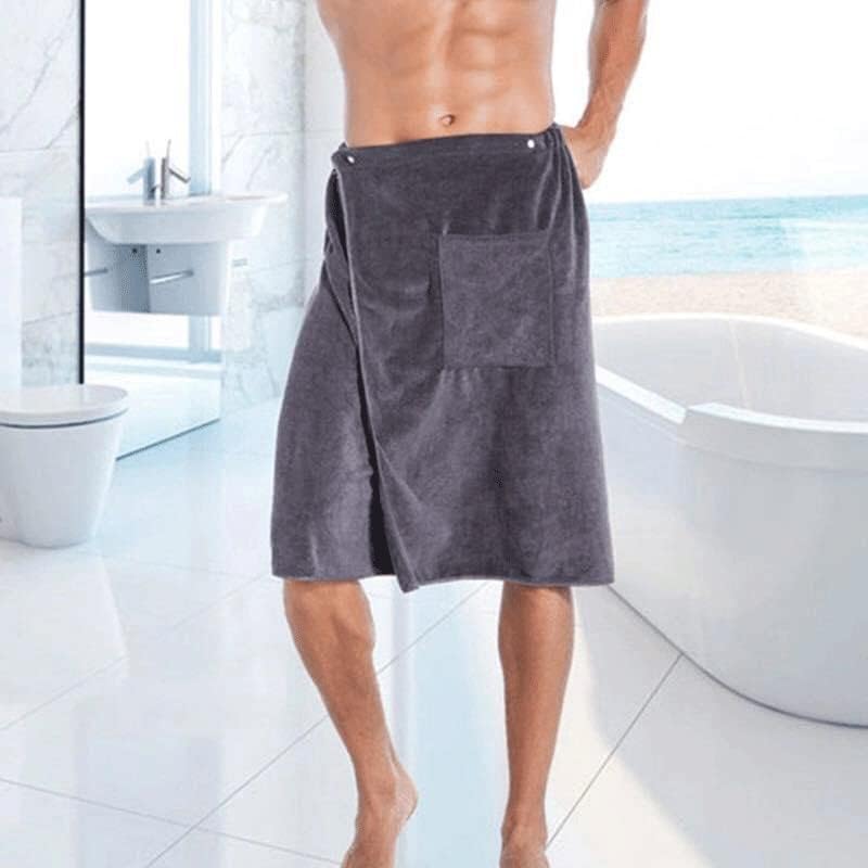 Lepsjgc Meki muškarac Nosivi ručnik za kupanje s džepom mekim Mircofiber Magic Swimning Beach ručnik pokrivač