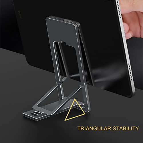 Stand tablet zaslon, stalak za mobitel aluminij mini držač pametnih telefona sklopivi držač telefona za stol （srebrni, sivi）