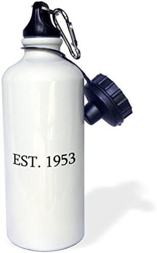 3Drose est. 1953. uspostavljen u godini rođenja 1953. godine. Personalizirana godina Born Black Text Sportska boca vode,