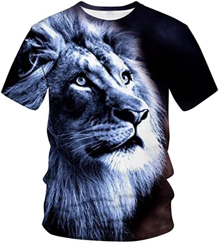 Mens dominirajući 3D majica sa životinjskim lavom casual majice kratkih rukava