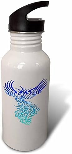 3DROSE Izražavanje iz pepela Artistic Phoenix Aqua Blue Ombre na bijeloj boji - boce s vodom