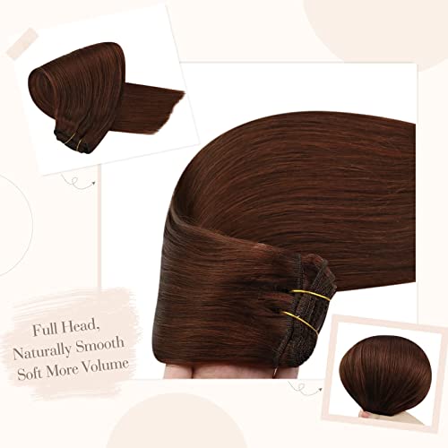 Sunčana kopča za kosu u Kestenjastosmeđoj boji 33 duga svilenkasta ravna kopča za kosu za ljudsku kosu koja se lako nosi