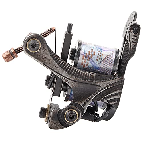 Rotacijski stroj za tetoviranje, profesionalni Shader od ugljičnog čelika s jedinstvenim uzorkom od 10 zavoja, ručno izrađena